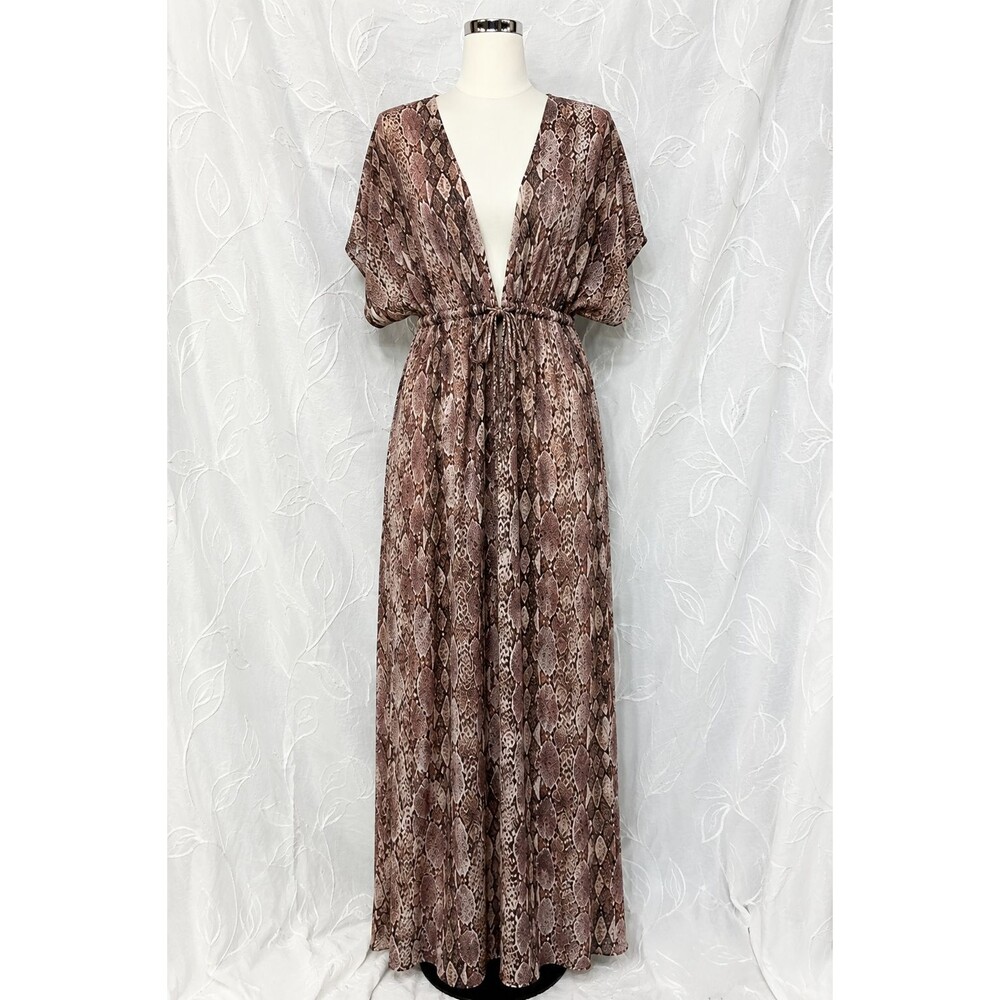Betsey Johnson Boho Duster Tie Front Swim Cover Up OSFM Beach Maxi